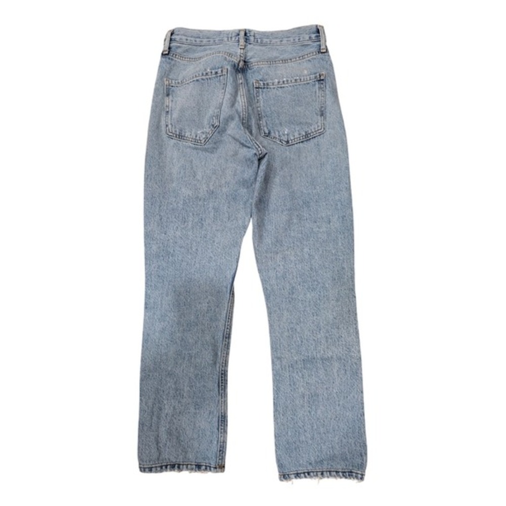 AGOLDE Riley Crop Light Wash‎ Distressed Straight Leg Jeans Women's Size 24 - Picture 2 of 9